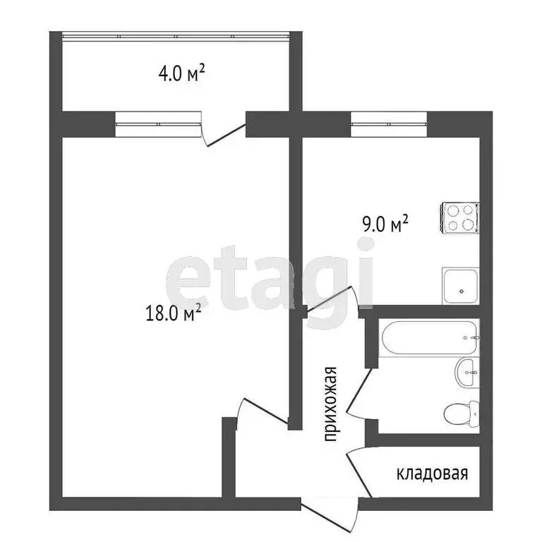 1-комнатная квартира: Миасс, Севастопольская улица, 31 (33.7 м) - Фото 1