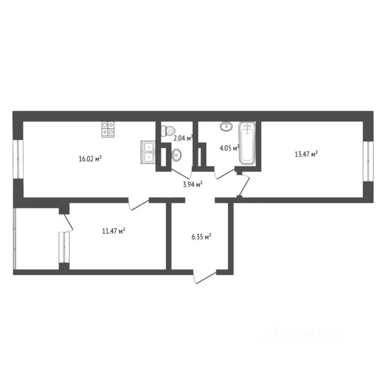 2-к кв. Тюменская область, Тюменский район, д. Патрушева ул. Петра ... - Фото 2