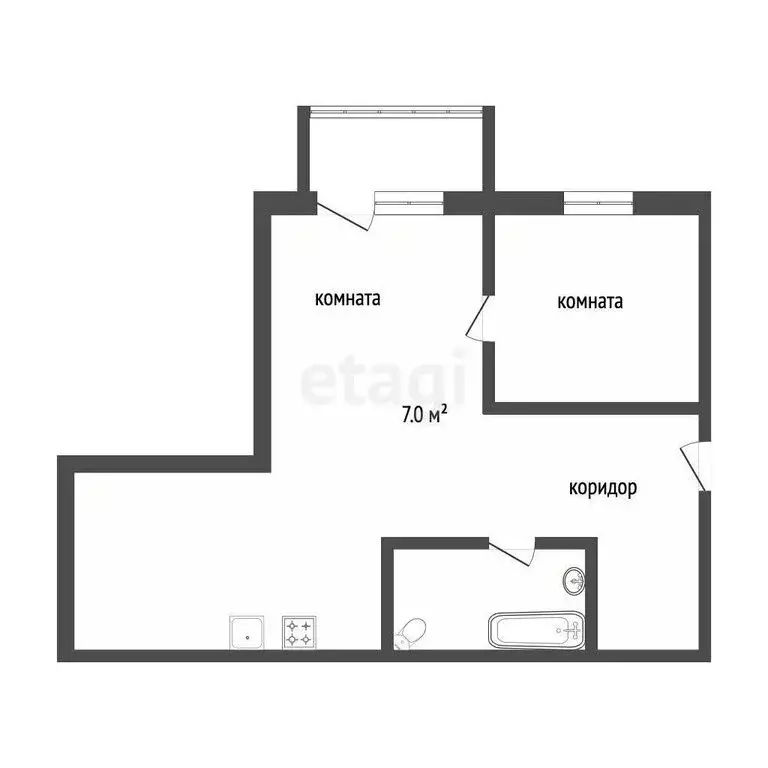 2-комнатная квартира: Ярославль, 2-я Мельничная улица, 37 (40 м) - Фото 1