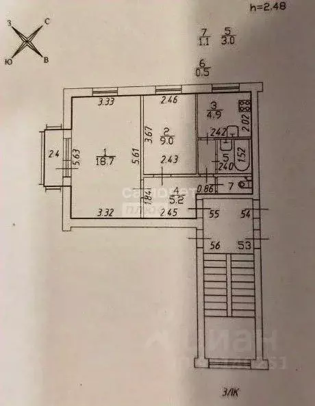 2-к кв. Санкт-Петербург ул. Ленсовета, 71 (42.9 м) - Фото 2