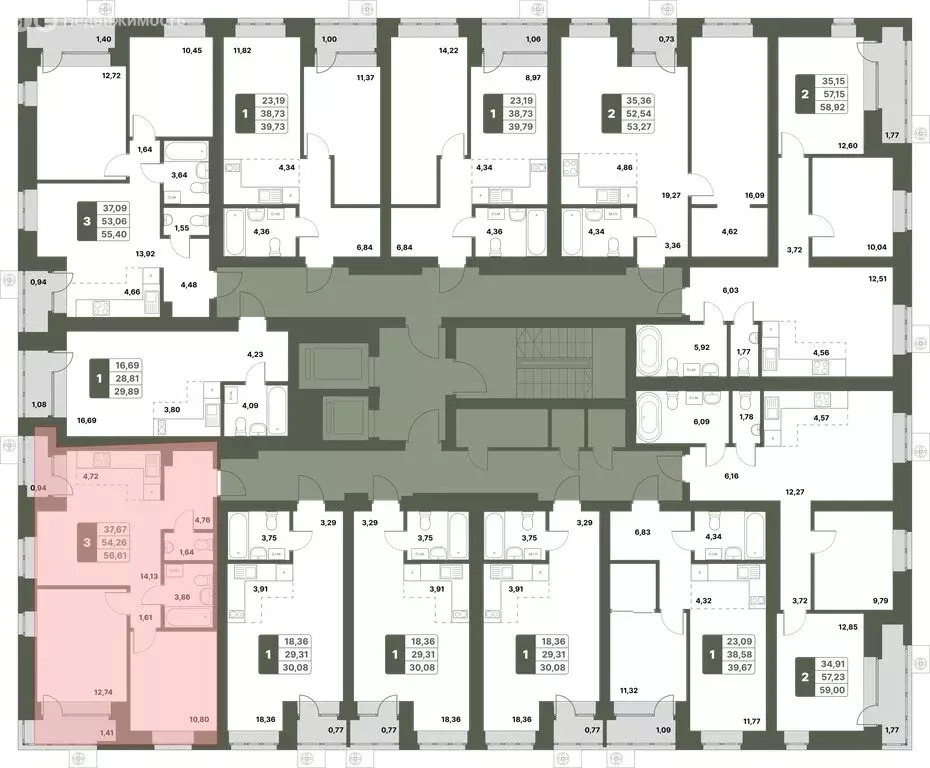 3-комнатная квартира: Уфимский район, село Миловка (56.61 м) - Фото 1