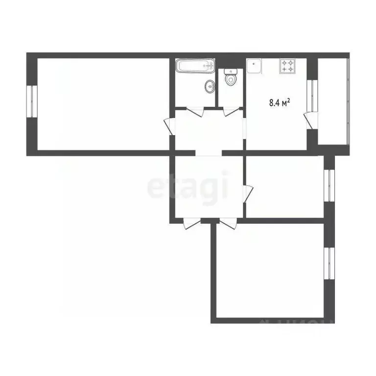 3-к кв. Хабаровский край, Комсомольск-на-Амуре Дружба мкр, 20 (60.4 м) - Фото 2