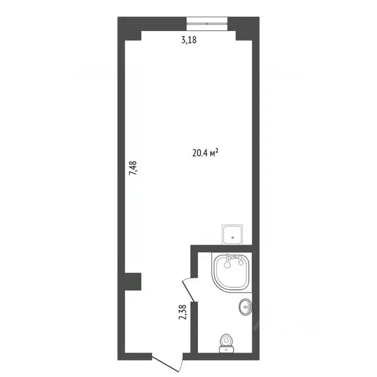 Студия Амурская область, Благовещенск ул. Воронкова, 4 (23.1 м) - Фото 2