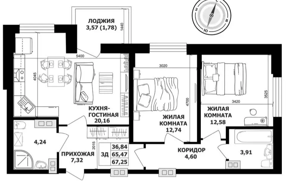 3-комнатная квартира: Ростов-на-Дону, Доломановский переулок, 183/1 ... - Фото 0