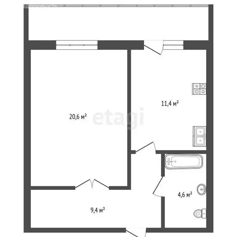 1-комнатная квартира: Кыштым, улица Калинина, 164А (46.3 м) - Фото 1