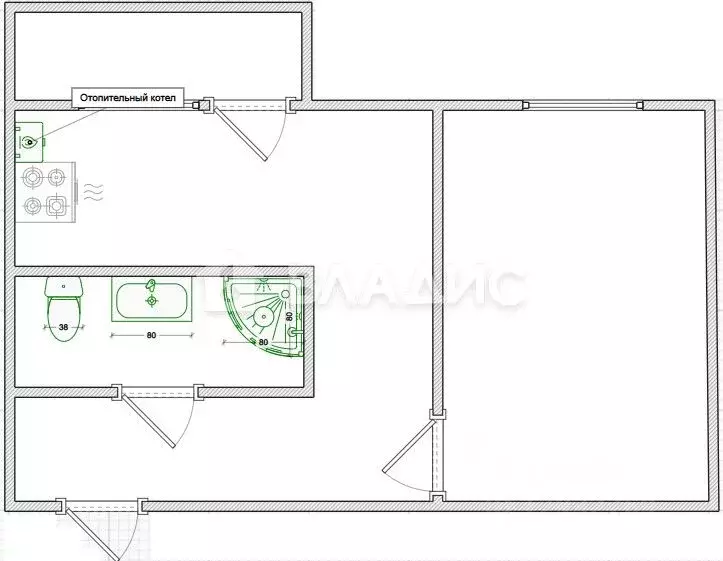 1-к кв. Пензенская область, с. Бессоновка ул. Сиреневая, 46 (35.0 м) - Фото 2