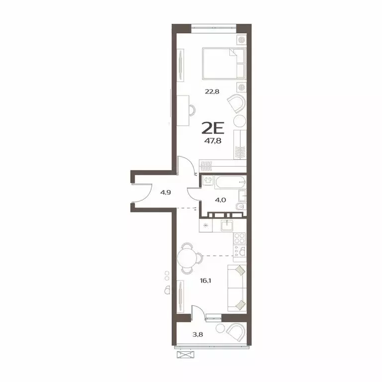 1-комнатная квартира: Владивосток, улица Коммунаров, 15к4 (47.8 м) - Фото 1