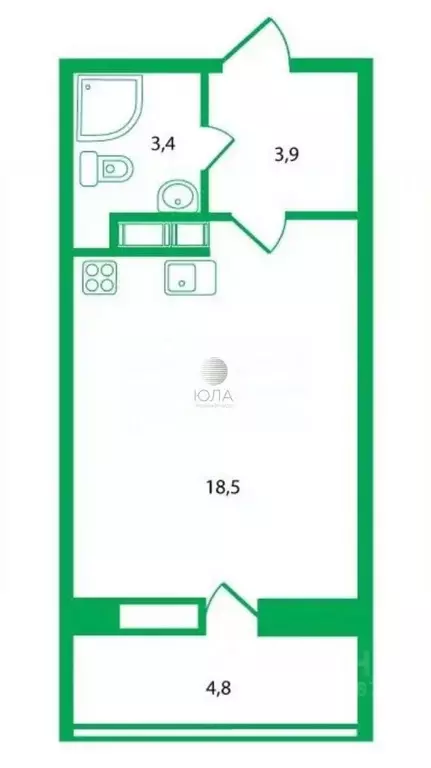 Студия Ленинградская область, Мурино Всеволожский район, ул. Шоссе в ... - Фото 2