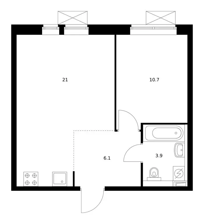 1-комнатная квартира: Москва, ЖК Второй Нагатинский, к1.3 (41.7 м) - Фото 0