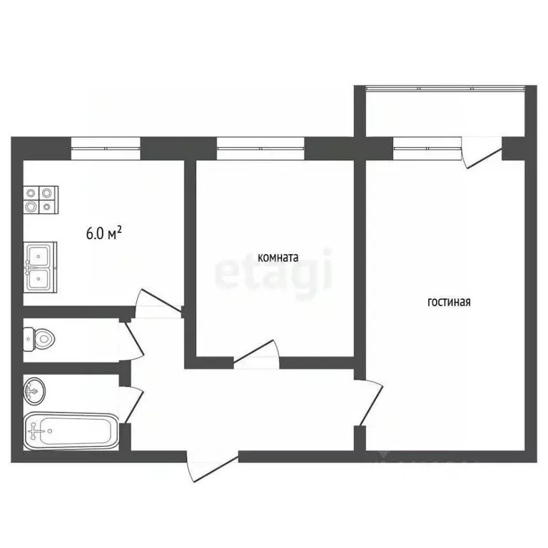 2-к кв. Ярославская область, Ярославль ул. Труфанова, 29к2 (43.1 м) - Фото 0