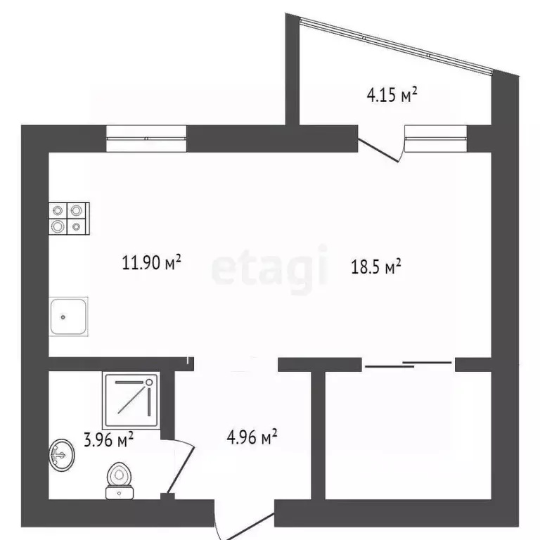 1-к кв. Тюменская область, Тюмень ул. Мельникайте, 109к1 (50.0 м) - Фото 2