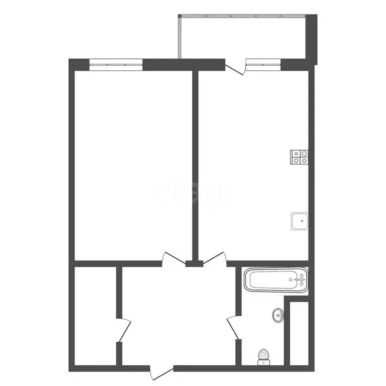 1-комнатная квартира: Венёв, Советская улица, 70 (36 м) - Фото 1