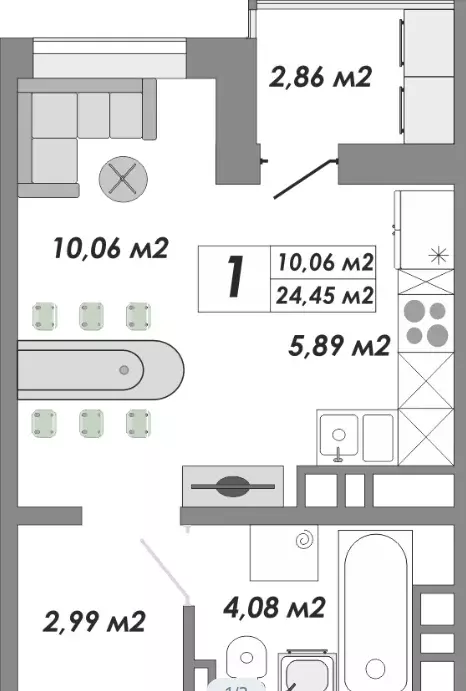 Продаётся квартира-студия, 24.4 м - Фото 0