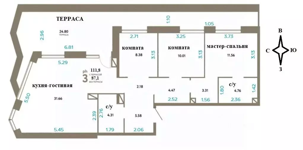3-к кв. Москва ул. Мустая Карима, 12 (87.1 м) - Фото 2