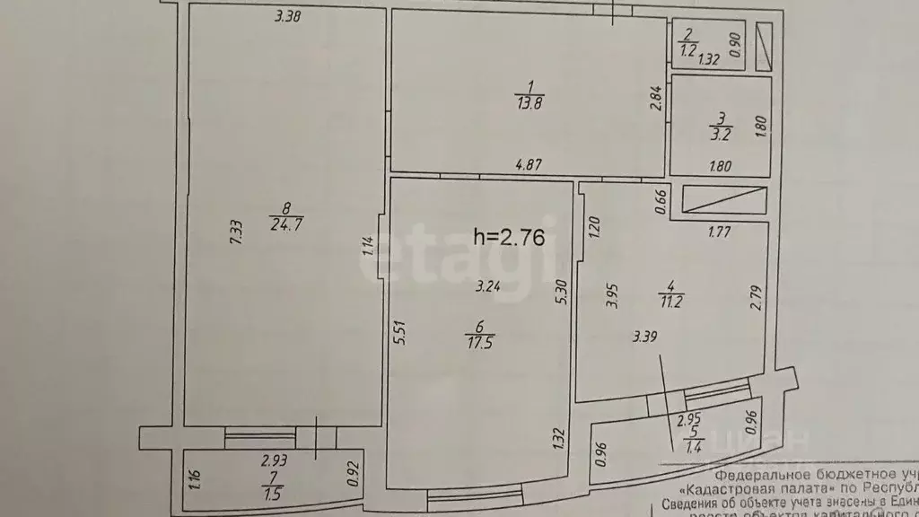 2-к кв. Татарстан, Казань ул. Юлиуса Фучика, 2б (71.6 м) - Фото 2
