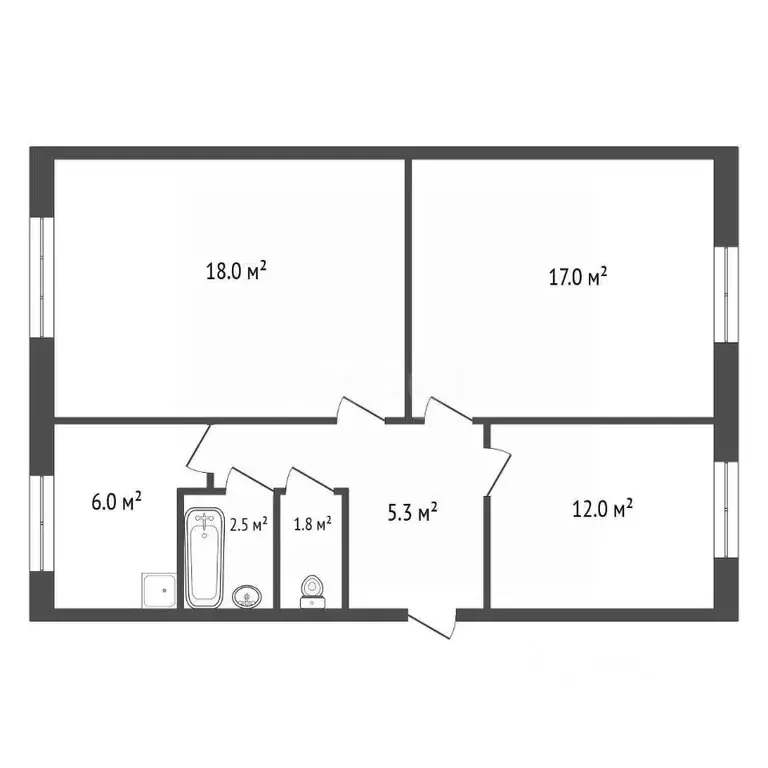 3-к кв. Красноярский край, Красноярск ул. Ладо Кецховели, 60а (61.8 м) - Фото 2
