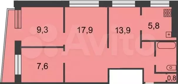 3-к. квартира, 57,2 м, 3/9 эт. - Фото 0