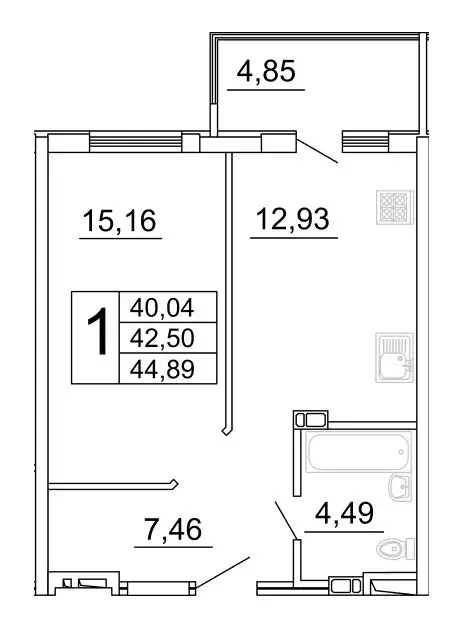 1-комнатная квартира: Самара, улица Дыбенко, 5 (45.24 м) - Фото 1