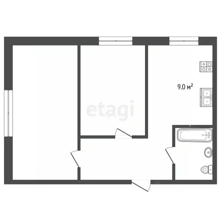 2-к кв. Забайкальский край, Чита ул. Шилова, 24 (58.0 м) - Фото 2