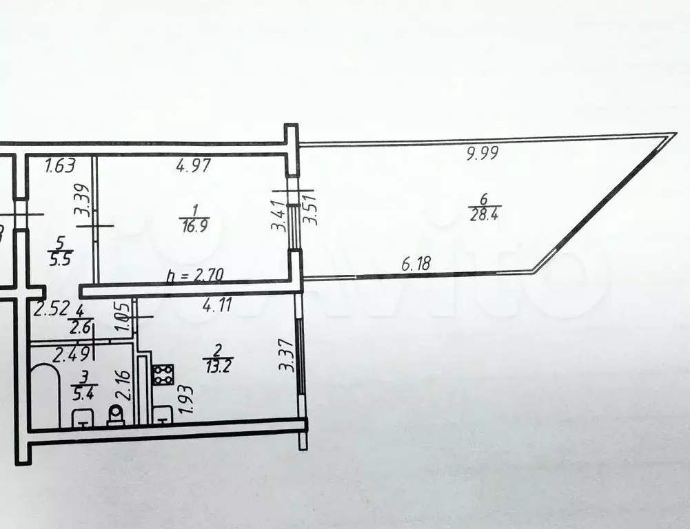 1-к. квартира, 70 м, 2/16 эт. - Фото 0