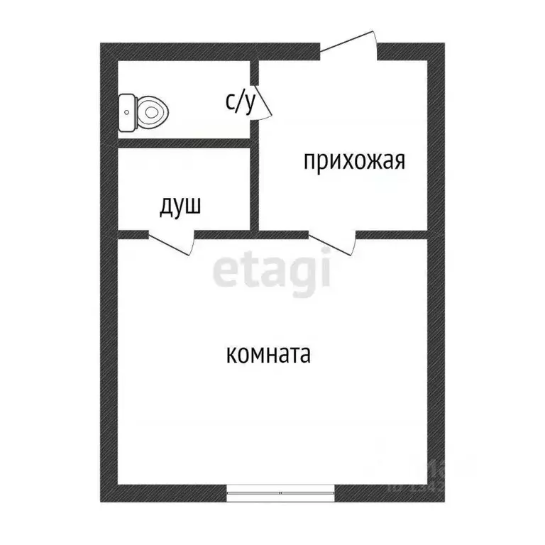 Студия Курганская область, Курган Чернореченская ул., 91А (19.0 м) - Фото 1