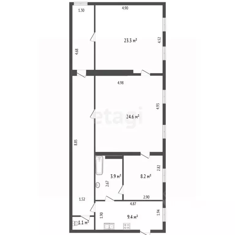 3-к кв. Санкт-Петербург Гороховая ул., 46 (88.3 м) - Фото 2