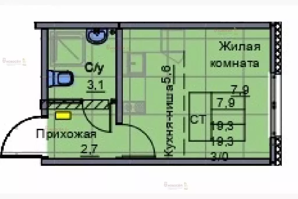 Квартира-студия: Екатеринбург, улица Евгения Савкова, 44А (20 м) - Фото 1