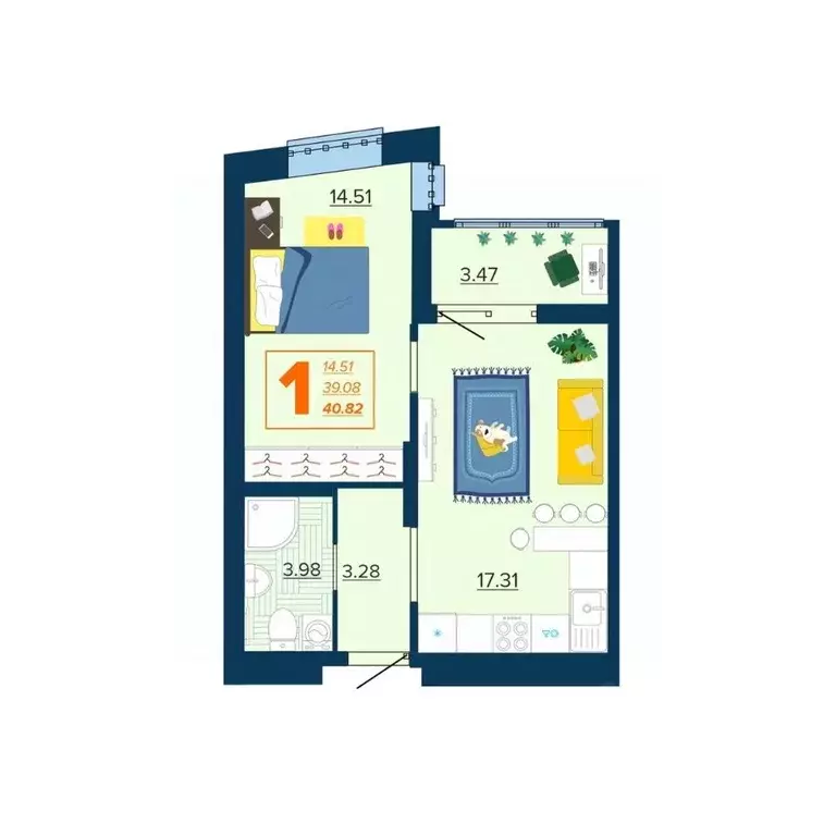 1-к кв. Брянская область, Брянск Московский мкр, Микрорайон Акватория ... - Фото 1