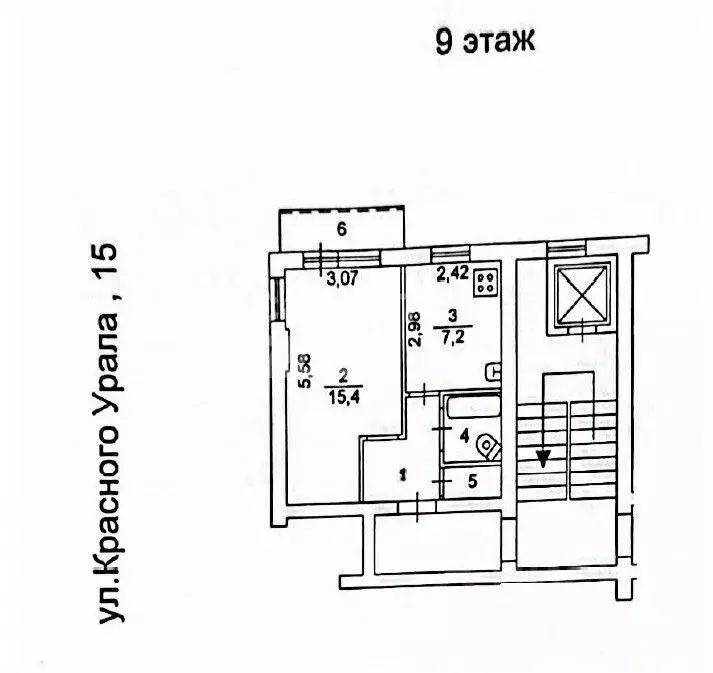 1-к кв. Челябинская область, Челябинск ул. Красного Урала, 15 (30.3 м) - Фото 2