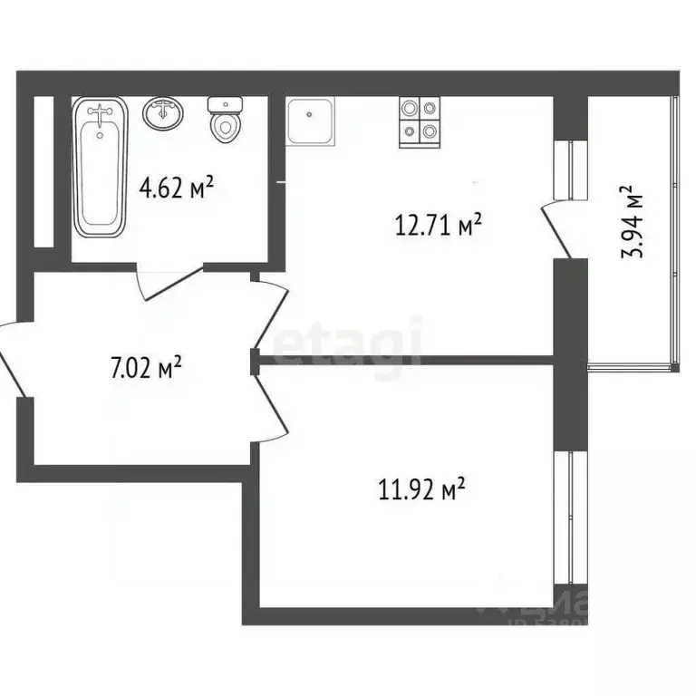1-к кв. Ростовская область, Батайск ул. Родная, 1 (40.2 м) - Фото 2