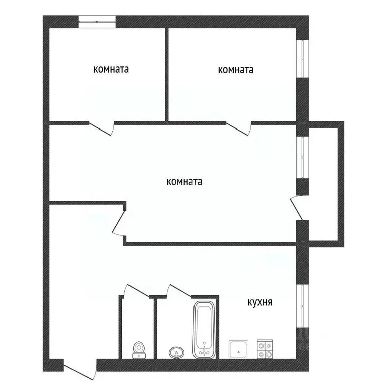 3-к кв. Ленинградская область, Кириши просп. Ленина, 17Б (49.2 м) - Фото 2