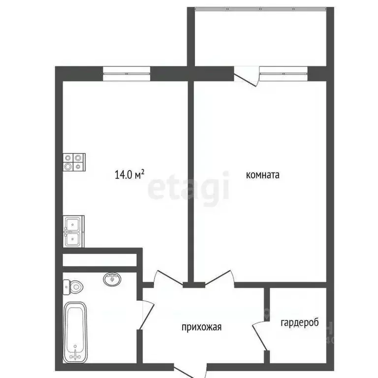 1-к кв. Тюменская область, Тюмень ул. Фармана Салманова, 10 (35.0 м) - Фото 1