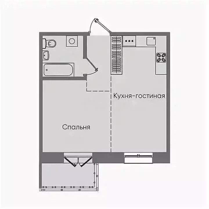2-комнатная квартира: Иркутск, улица Касьянова, 1 (40 м) - Фото 1