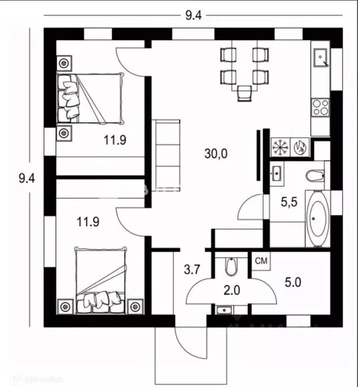 Дом в Рязанская область, Рязанский муниципальный округ, с. Кораблино, ... - Фото 2