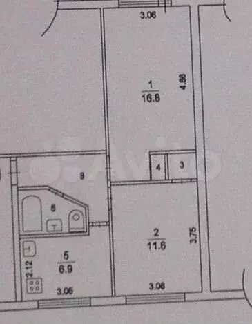 Комната 17 м в 2-к, 1/5 эт. - Фото 0