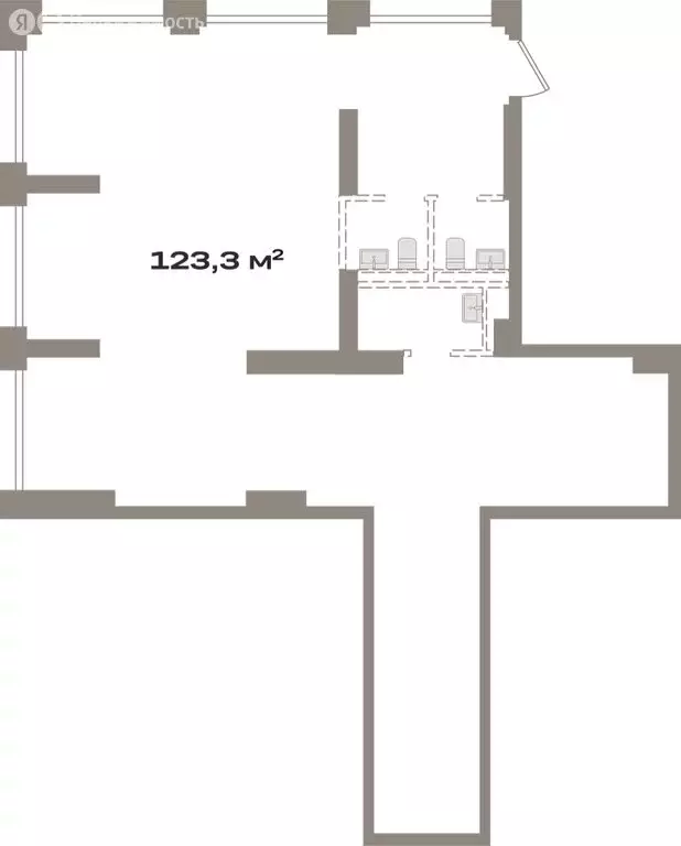 Помещение свободного назначения (123.3 м) - Фото 1