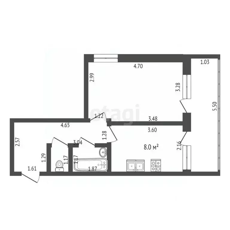 1-к кв. Тамбовская область, Тамбов ул. Станция Цна, 7 (34.1 м) - Фото 1