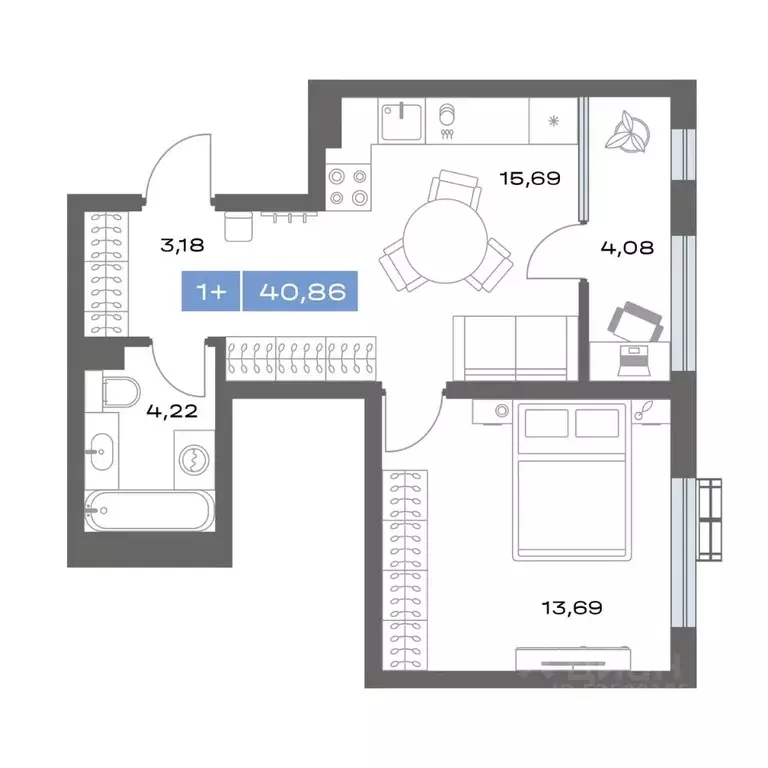 1-к кв. Тюменская область, Тобольск Зона ВУЗов тер., Ритм жилой ... - Фото 1