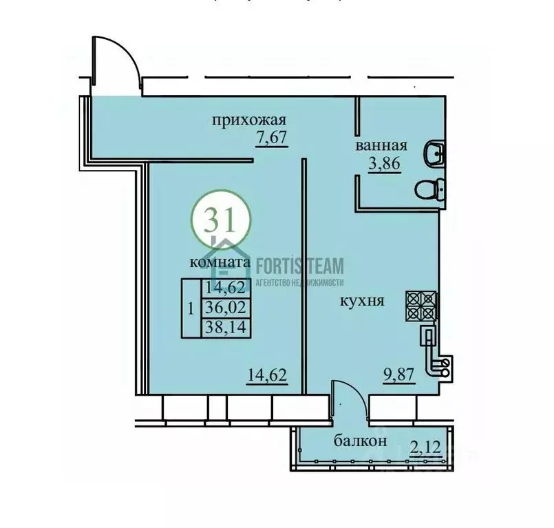 1-к кв. Ярославская область, Ярославский муниципальный округ, пос. ... - Фото 1