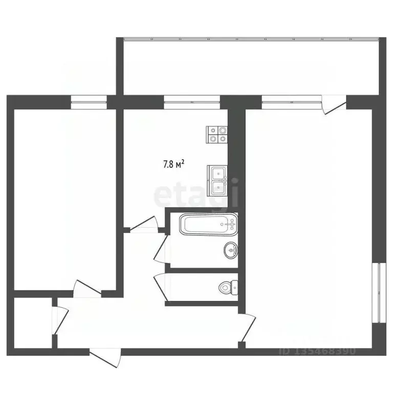 2-к кв. Крым, Ялта ул. Крупской, 32 (43.7 м) - Фото 0