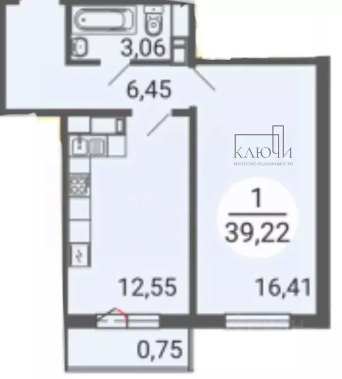 1-к кв. Челябинская область, Магнитогорск просп. Ленина, 114 (39.2 м) - Фото 1