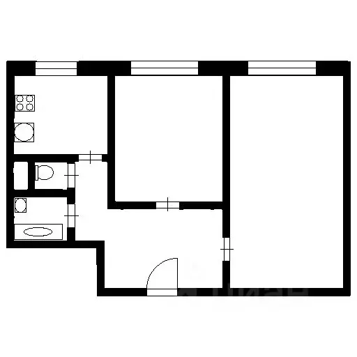 2-к кв. Москва, Москва, Московский г. 1-й мкр, 31 (44.0 м) - Фото 1