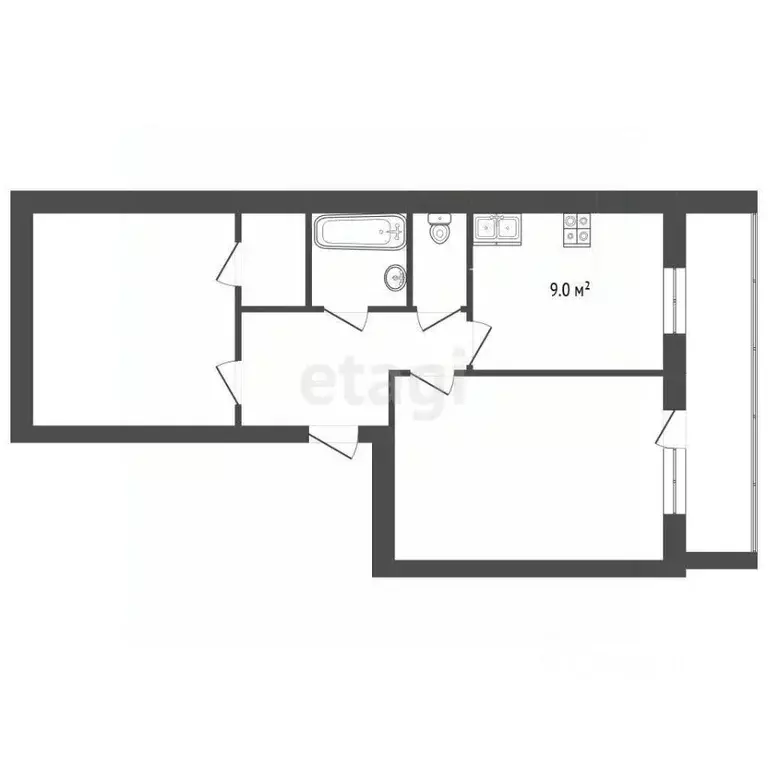 2-к кв. Московская область, Воскресенский район, Белоозерский пгт ул. ... - Фото 2