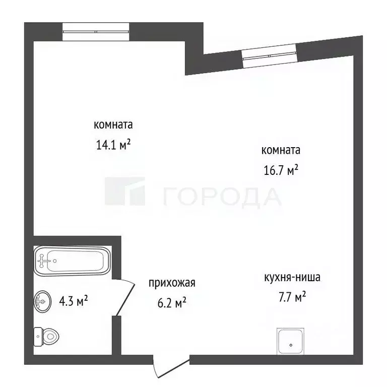 2-к кв. Алтайский край, Барнаул ул. Гущина, 150/3 (48.8 м) - Фото 2