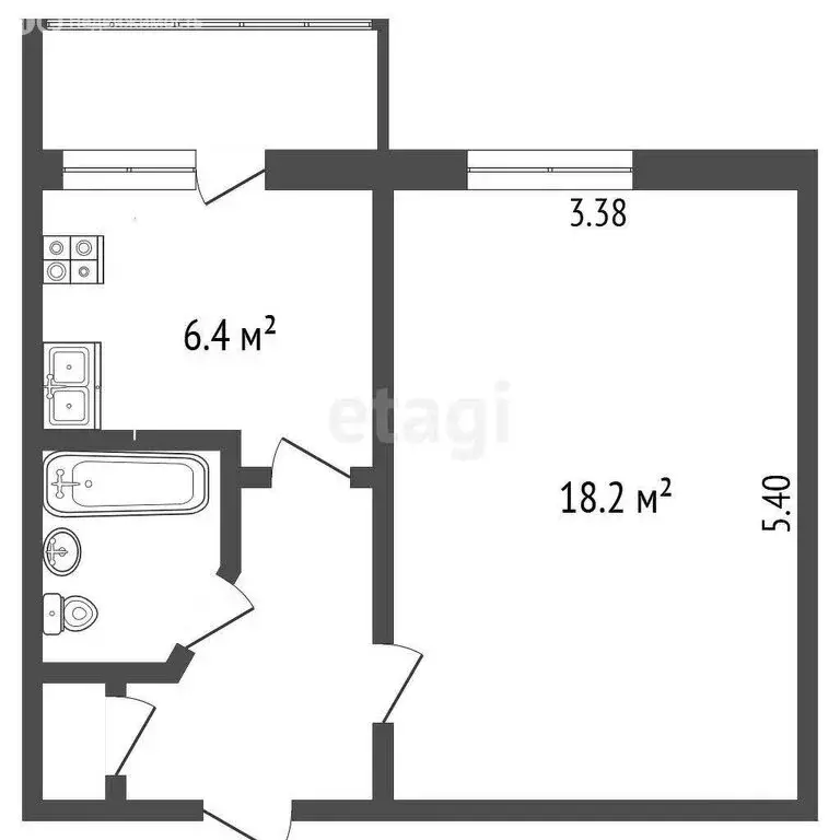 1-комнатная квартира: Нальчик, улица Ватутина, 10 (32.1 м) - Фото 0