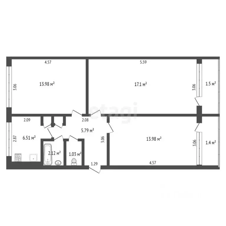 3-к кв. Мордовия, Саранск ул. Лихачева, 32 (61.2 м) - Фото 1