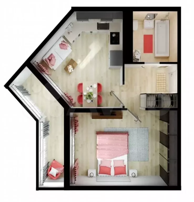 Квартира-студия, 45 м, 14/21 эт. - Фото 0