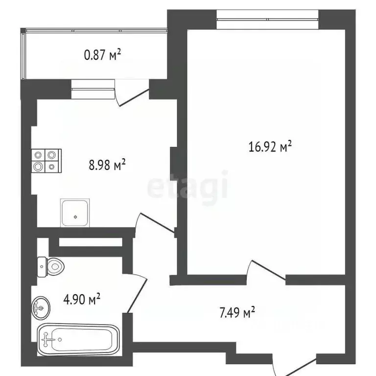 1-к кв. Ярославская область, Ярославль ул. Брагинская, 18к3 (34.0 м) - Фото 1