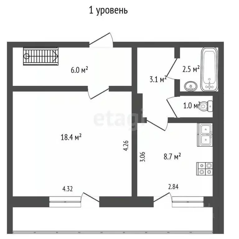 3-к кв. Ямало-Ненецкий АО, Ноябрьск ул. Владимира Высоцкого, 36 (78.8 ... - Фото 2