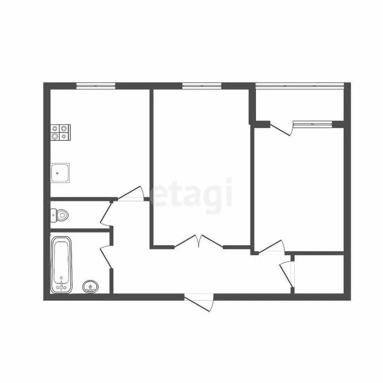 2-комнатная квартира: Тула, улица Степанова, 35А (51 м) - Фото 1